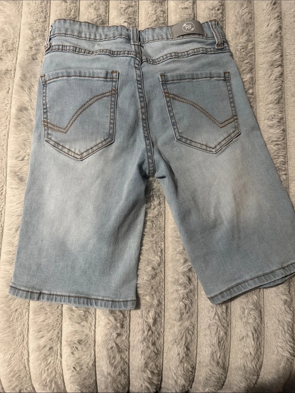 Ring of Fire Light Blue Distressed Kids Denim Shorts